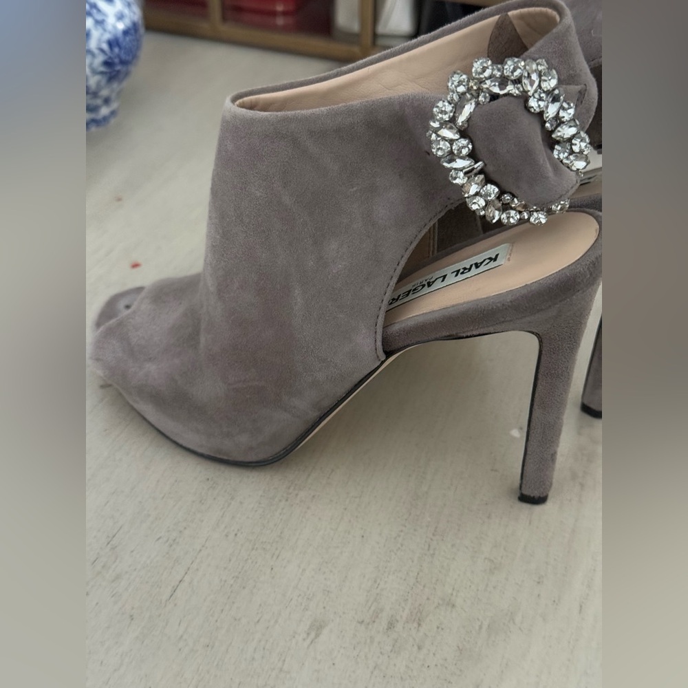 Fabulous Karl Lagerfeld Open Toe Booties 6